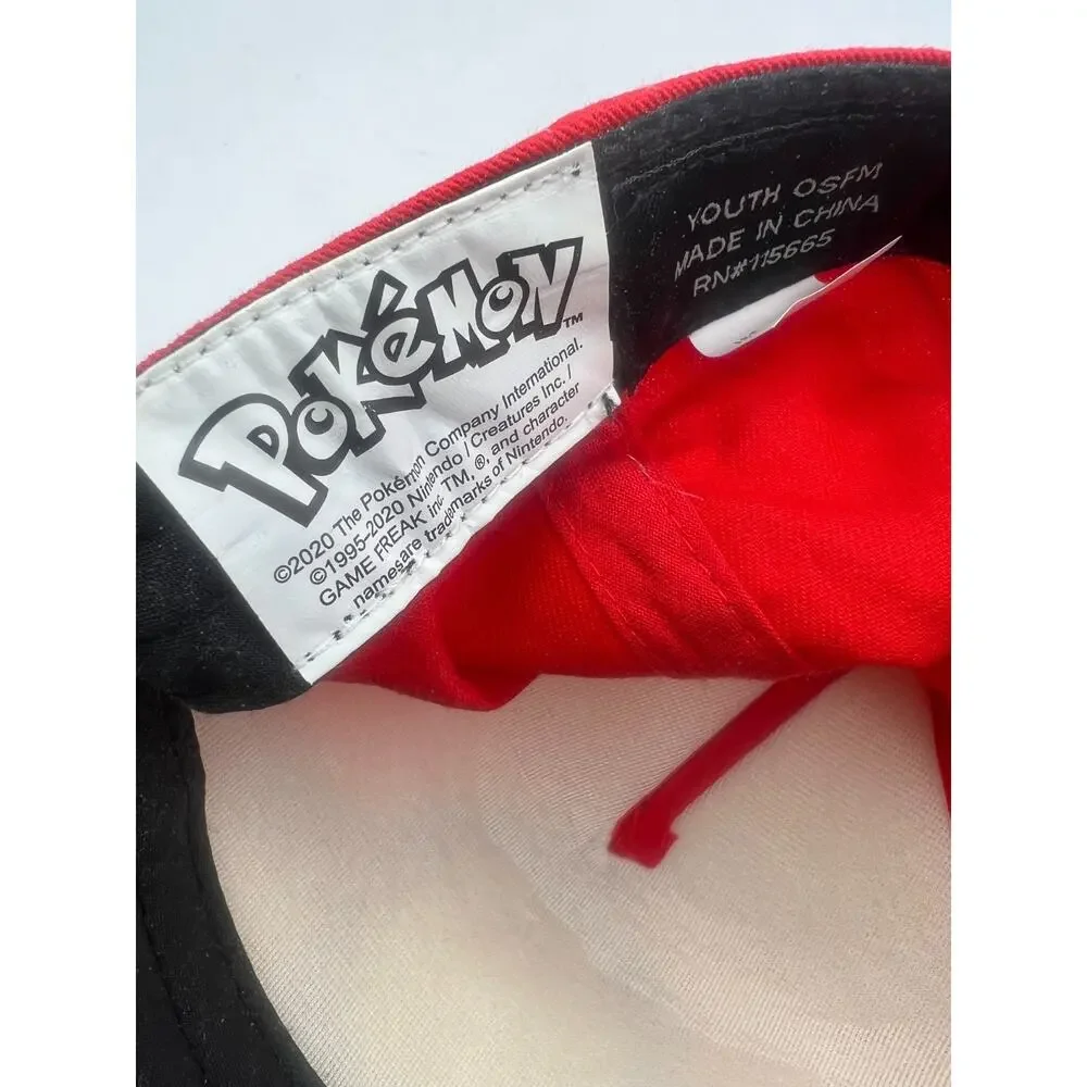 Pokemon Poke Ball Youth OSFM Snapback Hat Red White Nintendo Cap Adjustable